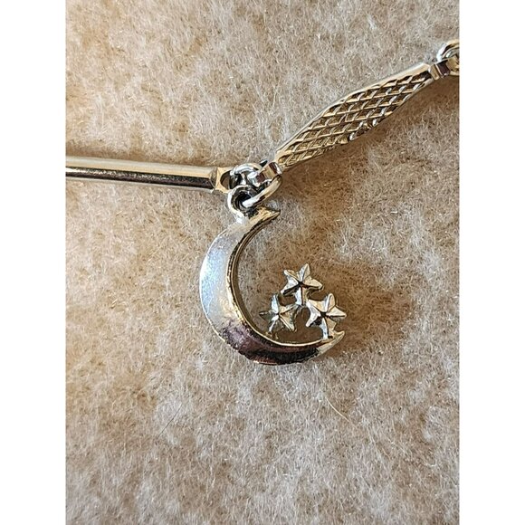 Sterling Silver Charm Necklace With Moon Stars & Musical Figures‎ - Picture 4 of 7